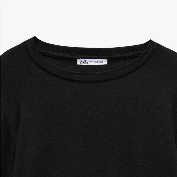 ZARA BLACK LONG SLEEVE T SHIRT - Picture 7 of 7